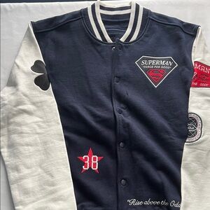 Lucky Brand Navy and White Bomber Jacket New NO Tags